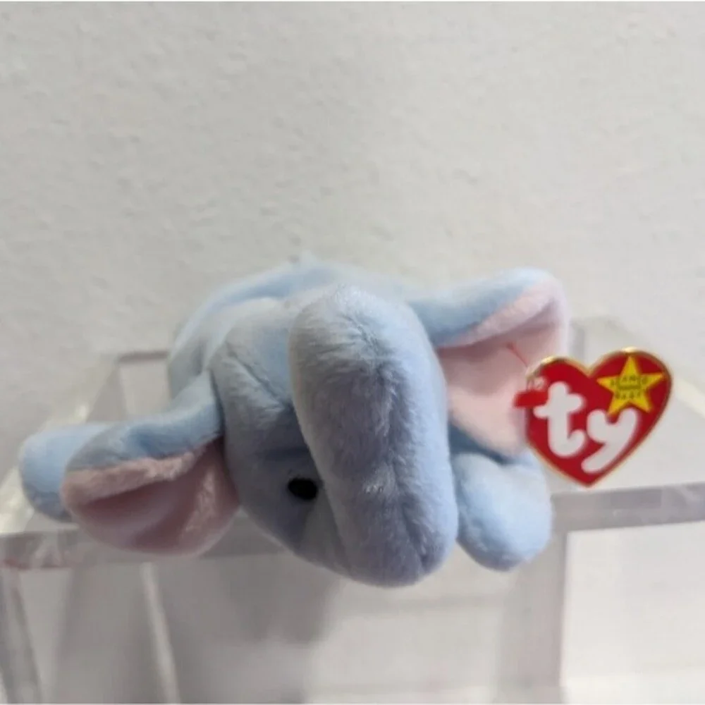 Ty Beanie Baby Peanut The Elephant Light Blue PVC Pellets 1995 - Picture 3 of 12